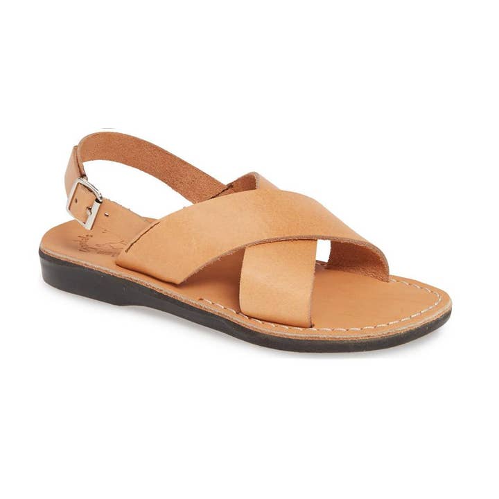 Elan Buckle - Sandale mit dickem Lederband | Tan für den Großhandel von Jerusalem Sandals