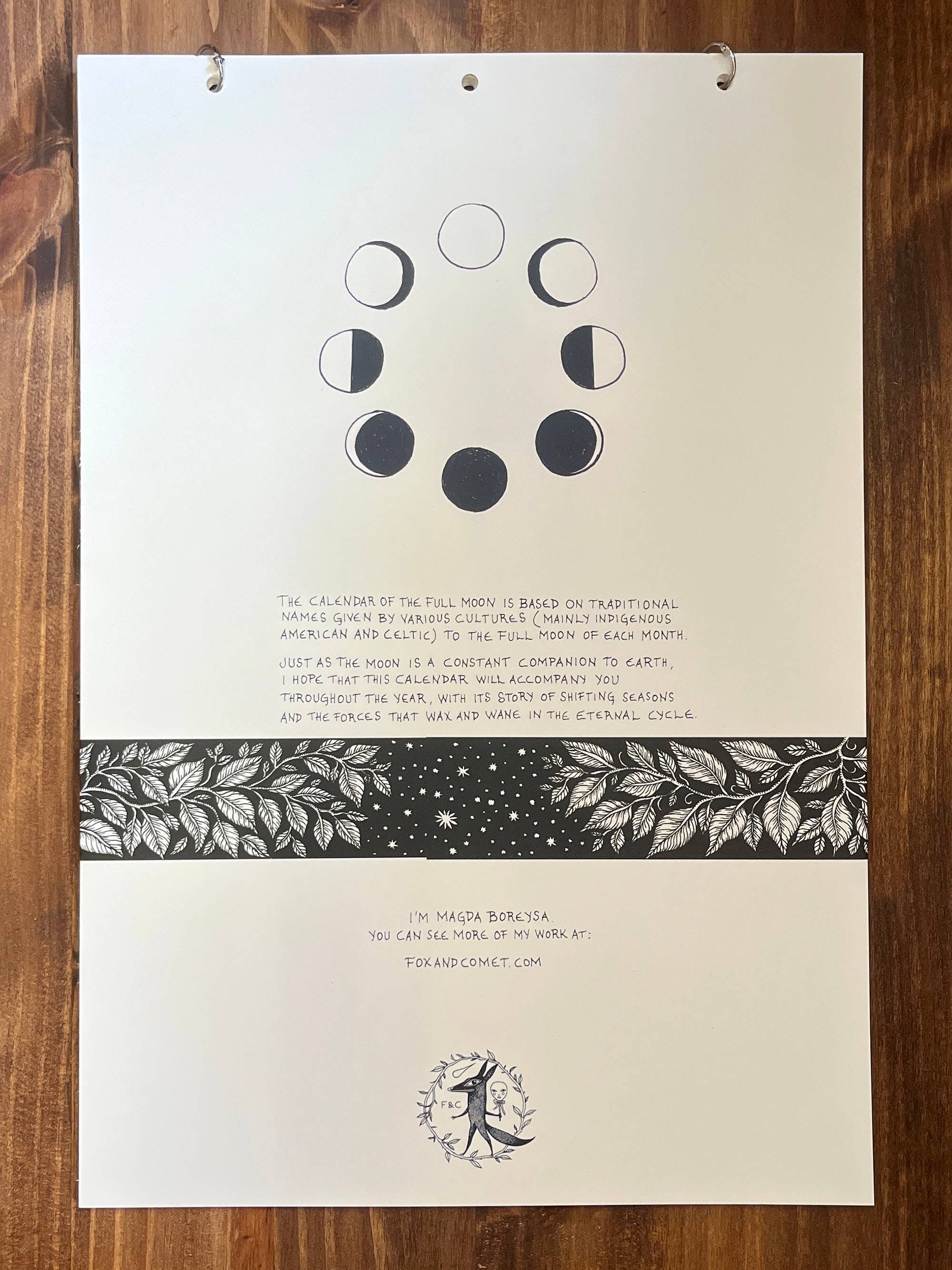 Fox & Comet - Wholesale Calendar - Illustrated Wall Calendar - The Calendar of the Full Moon14