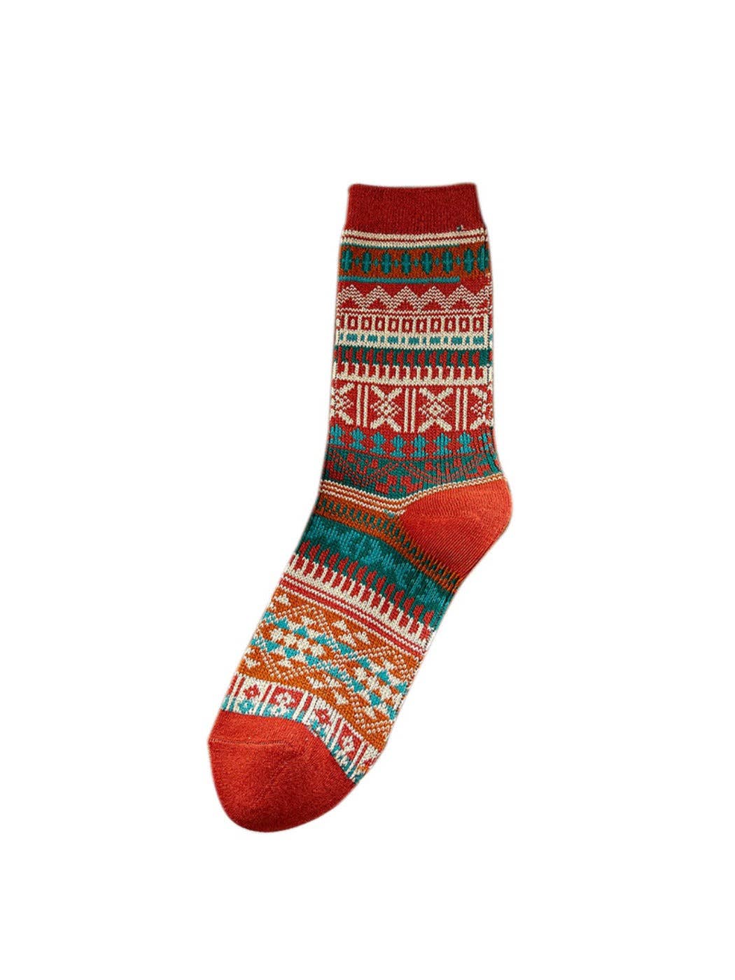 Funkyrel® Atzbranding Limited - Wholesale Socks - Women's - Rufia - Vintage Geometric Pattern Women's Mid-Calf Socks11
