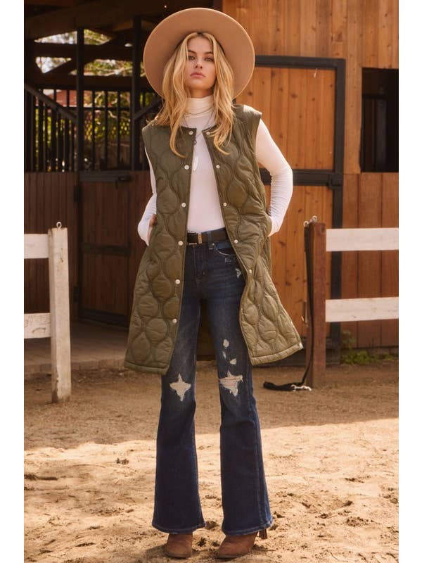 Oddi - Wholesale Outerwear Vest - Women's - Quilted Vest Jacket - Front Snap Button Closure10