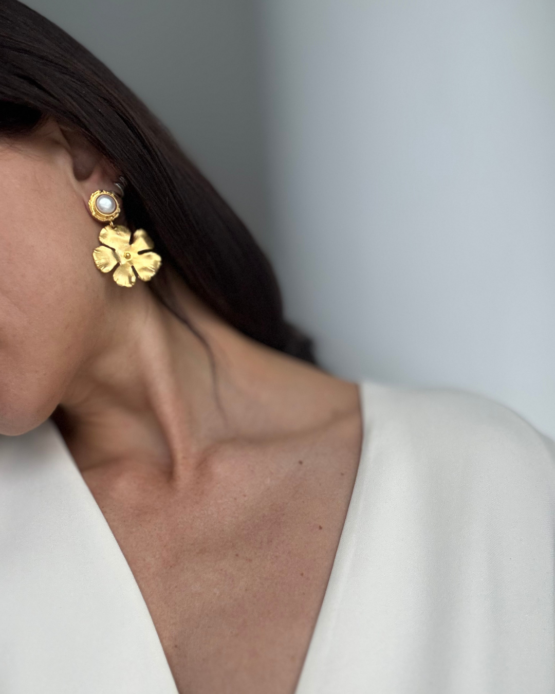 WILYMI Jewelry Co - Vendita all'ingrosso Orecchini pendenti - Orecchini con Perle d'Acqua Dolce in Piena Fioritura 8mm | Riempito in Oro 24k4