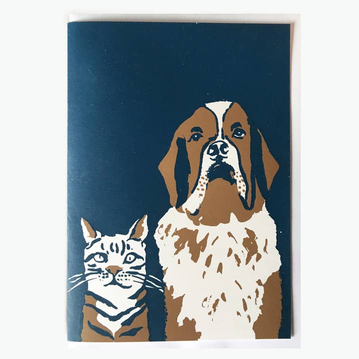 Dog Cat Mugshot Blank Greeting Card for wholesale by Kathie Studio
