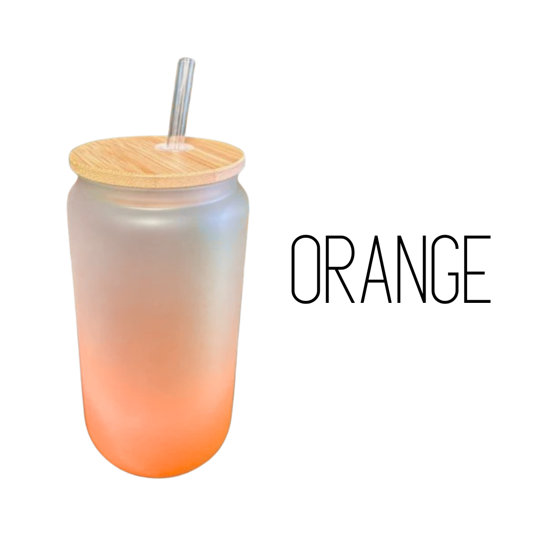 Sublimation Kings of Florida - Wholesale Drinking Glass/Cup - 16oz Color Ombré Frosted Sublimation Glass3