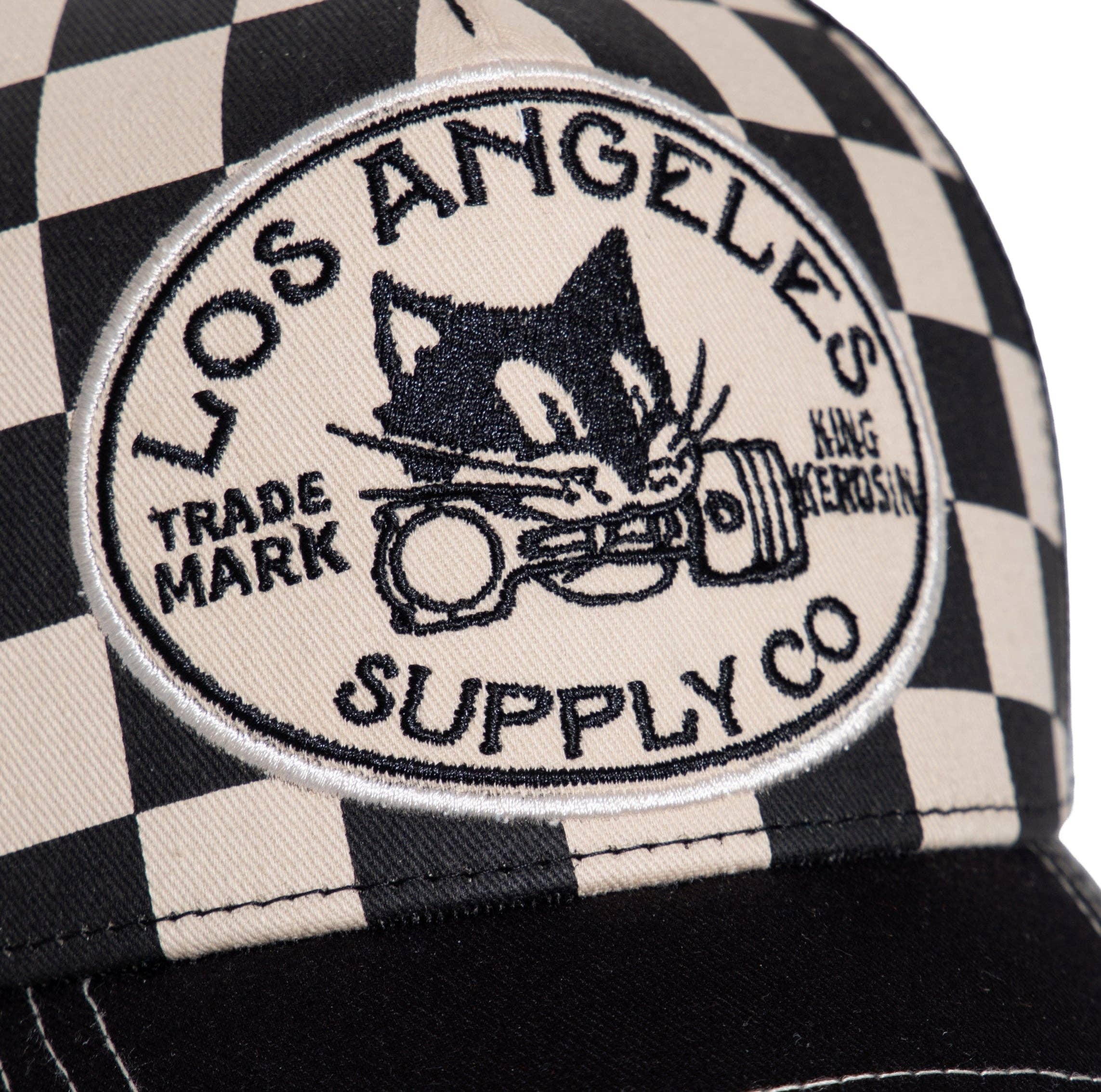 black Trucker Cap "Los Angeles Supply Co" for wholesale on Faire10