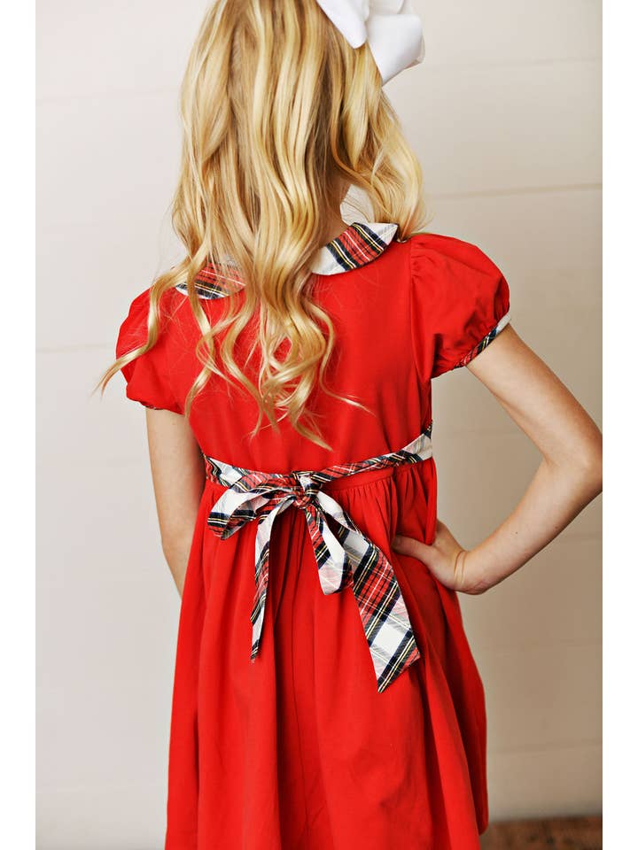 Serendipity Clothing Co - Wholesale Dress - Kids - Girl Holiday Red & Tartan Plaid Dress