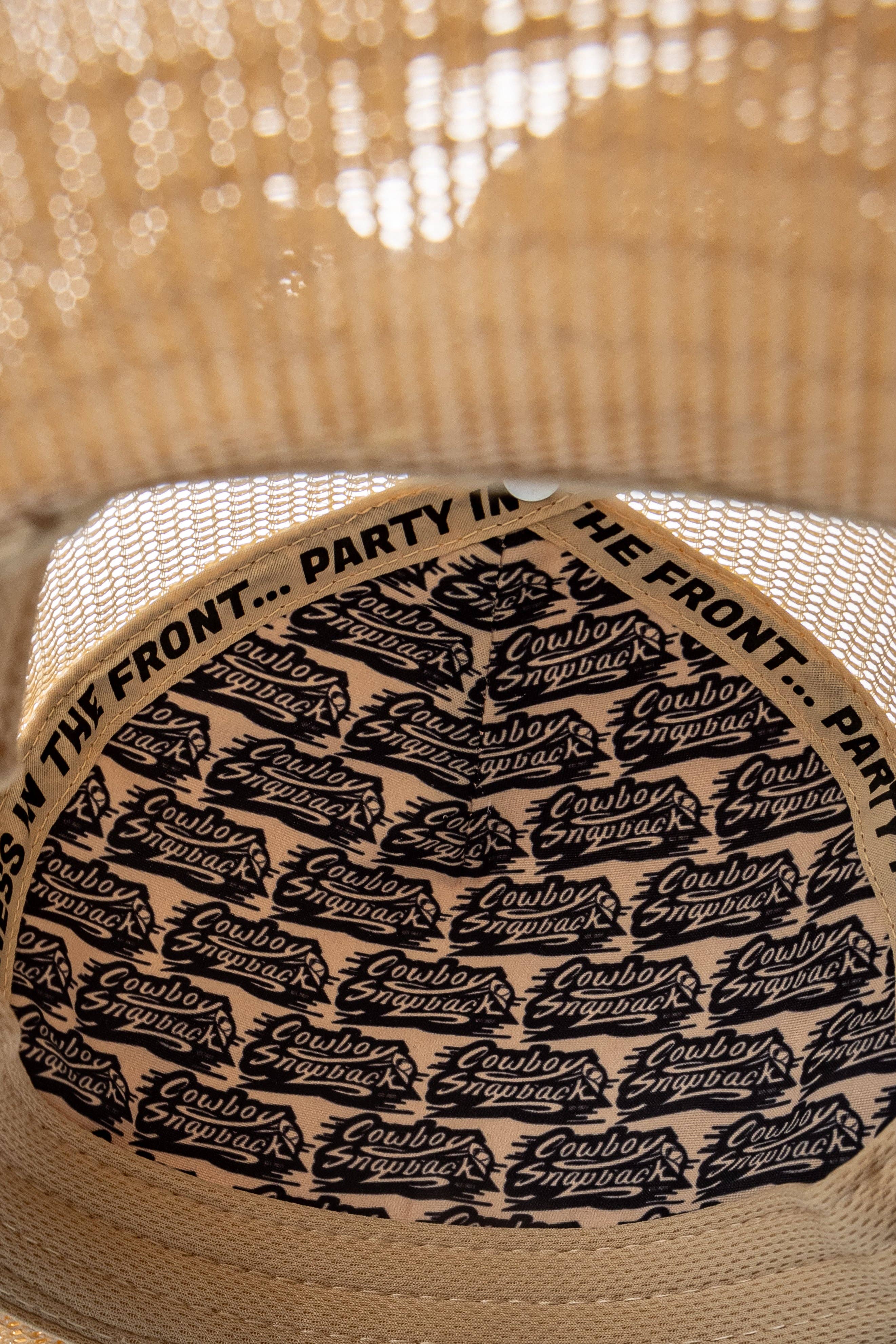 Cowboy Snapback - Wholesale Cowboy Hat - Unisex - TAN COWBOY SNAPBACK: 5 PANEL - BLANK4