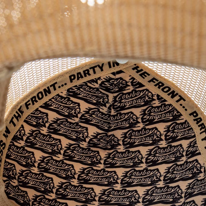 Cowboy Snapback - Wholesale Cowboy Hat - Unisex - TAN COWBOY SNAPBACK: 5 PANEL - BLANK4