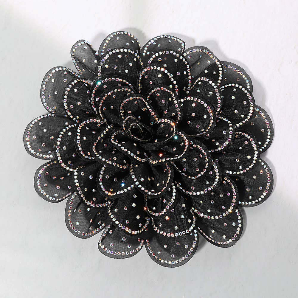 Sensibling Corp. - Venta al por mayor Broches - Broche / Pinza para el Pelo con Flor de Tela Adornada con Brillantes10