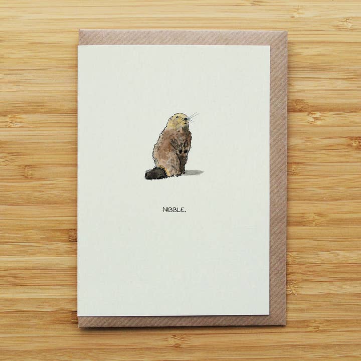 RossJDesigns - Wholesale Everyday Greeting Card - Marmot Card - Alpine - Cute - Recycled Card
