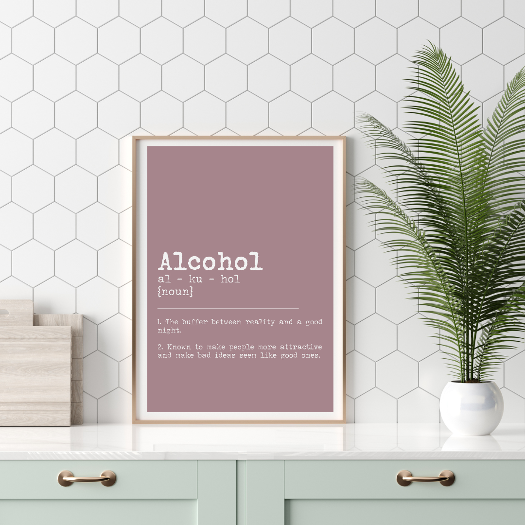 Fairy Bread Designs - Wholesale Kunstprint - Alcoholwoordenboek Print Tan1