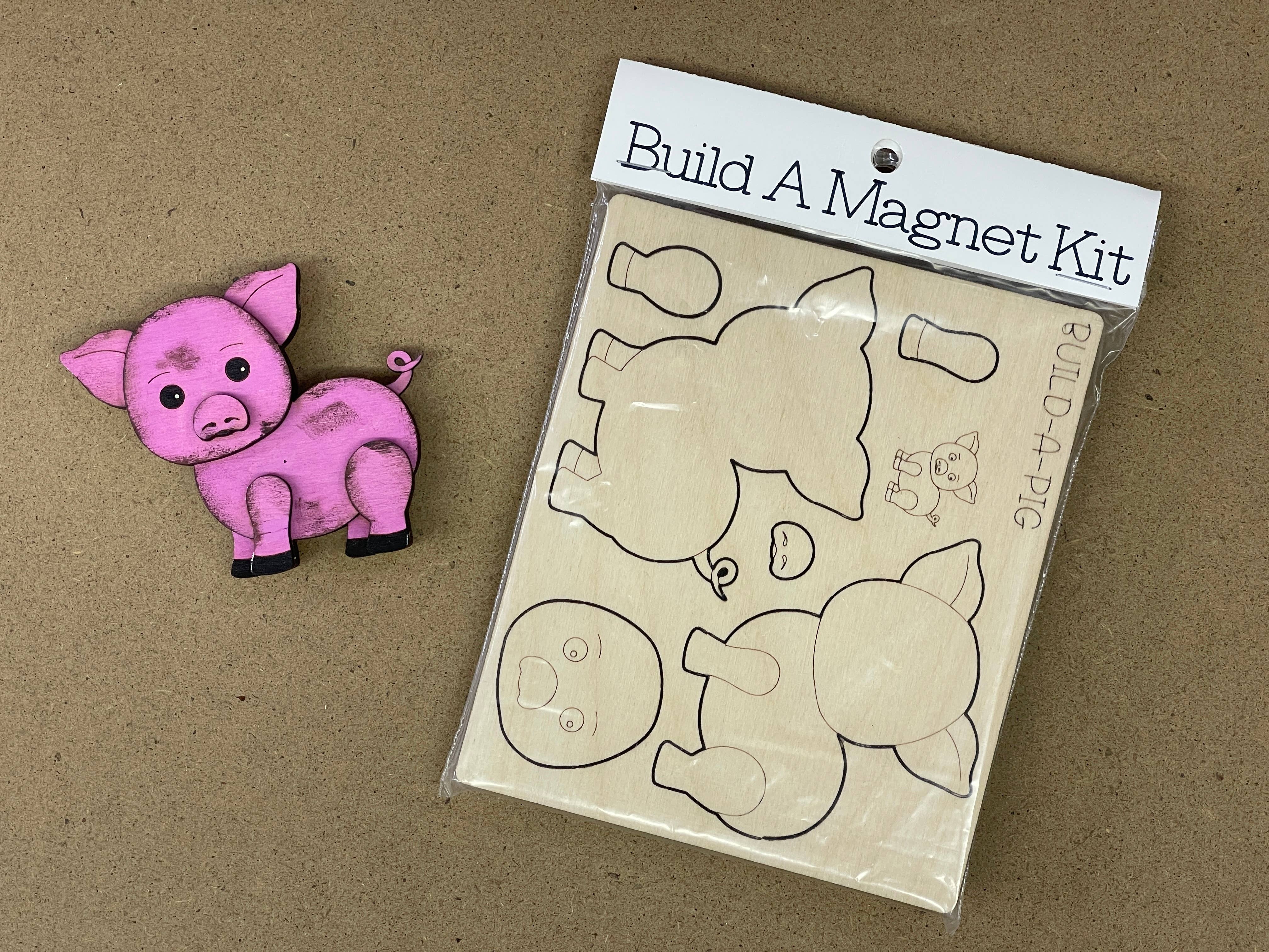 Pheasant & Needham Home Decor & Crafts - Wholesale DIY Craft Kit - DIY Build a Pig Magnet Kit CRAFT KIT FARM ANIMALS2