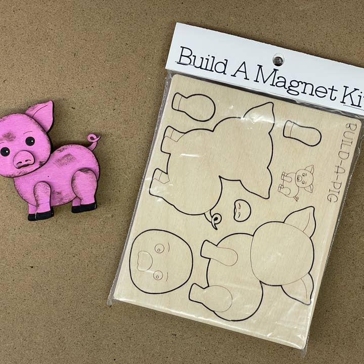 Pheasant & Needham Home Decor & Crafts - Wholesale DIY Craft Kit - DIY Build a Pig Magnet Kit CRAFT KIT FARM ANIMALS2