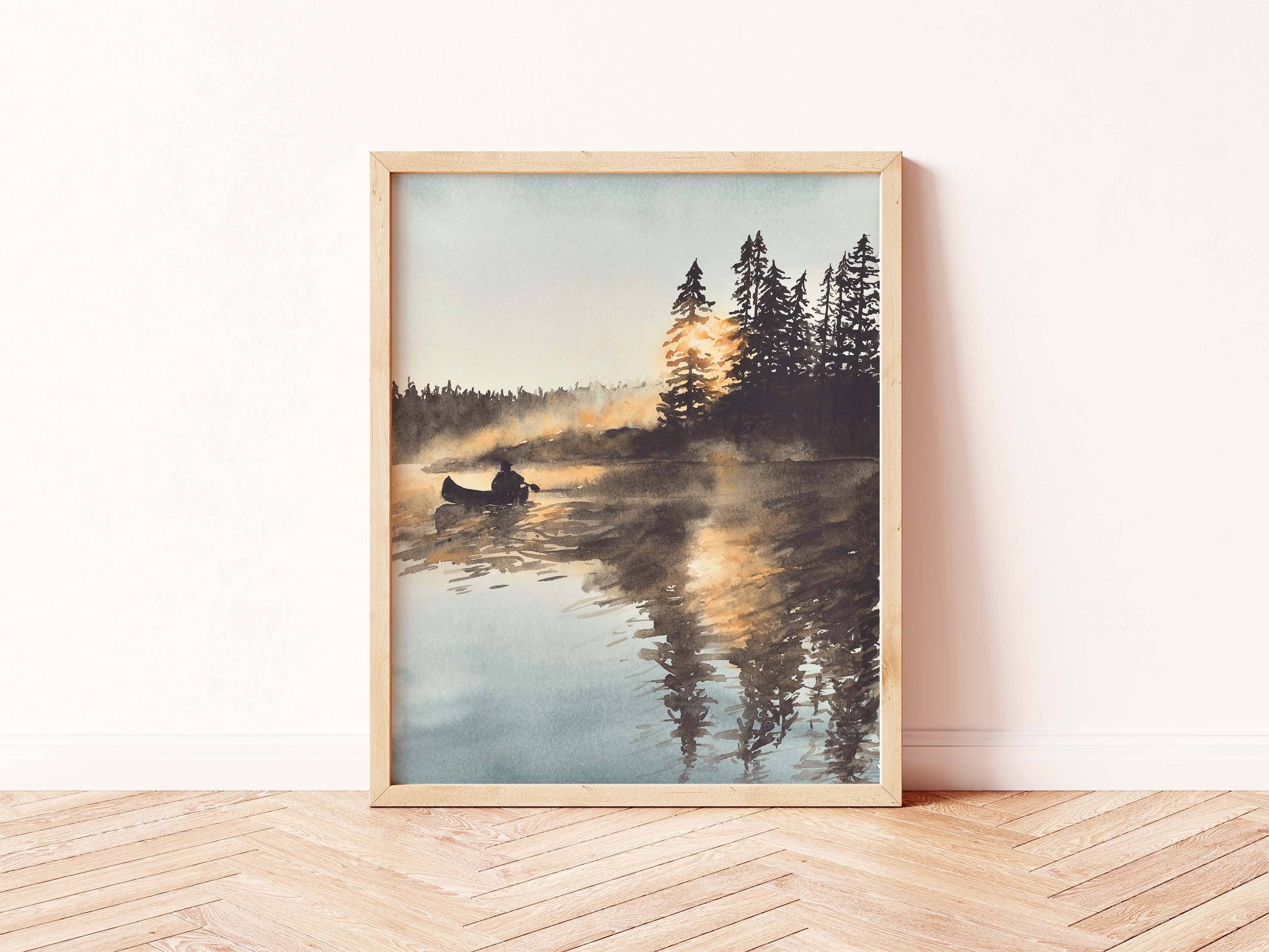 Paperbec Design Co. - Wholesale Art Print - "A Moment on the Lake" Ontario Canoe Watercolor Print