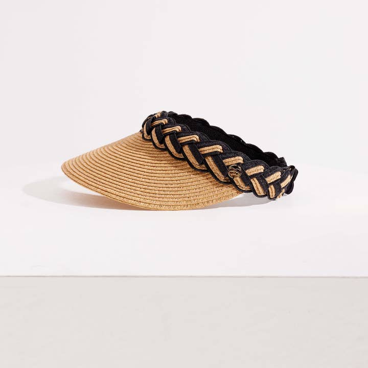 Seaspray Swimwear – wholesale Visor – Women's – Amelia Braided Visor In Black And Natural1