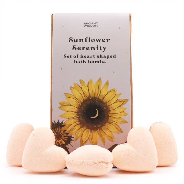 Sunflower Serenity Bath Heart Gift Set for wholesale by Ancient Wisdom