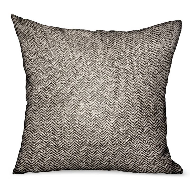 Jagged Ash Gray Chevron Luxury Outdoor/Indoor Throw Pillow for wholesale by Plutus Home Brands