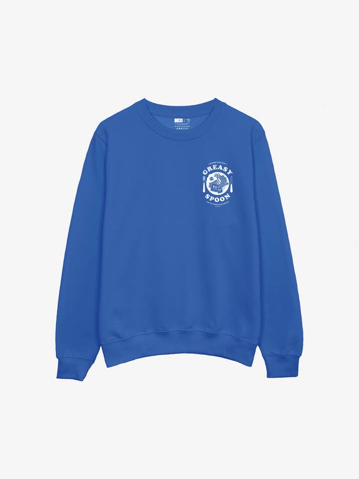 Greasy Spoon Sweatshirt in Blue for wholesale by batch1