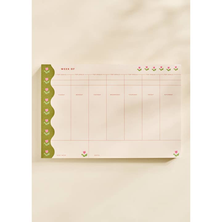 One & Only Paper - Wholesale Notepad - Garden Border Weekly Plan Notepad