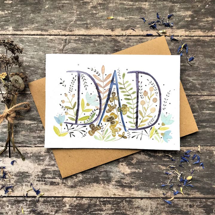 Plantable Seed Paper Birthday Card, Blank Inside for wholesale by Erika's Whimsical Art