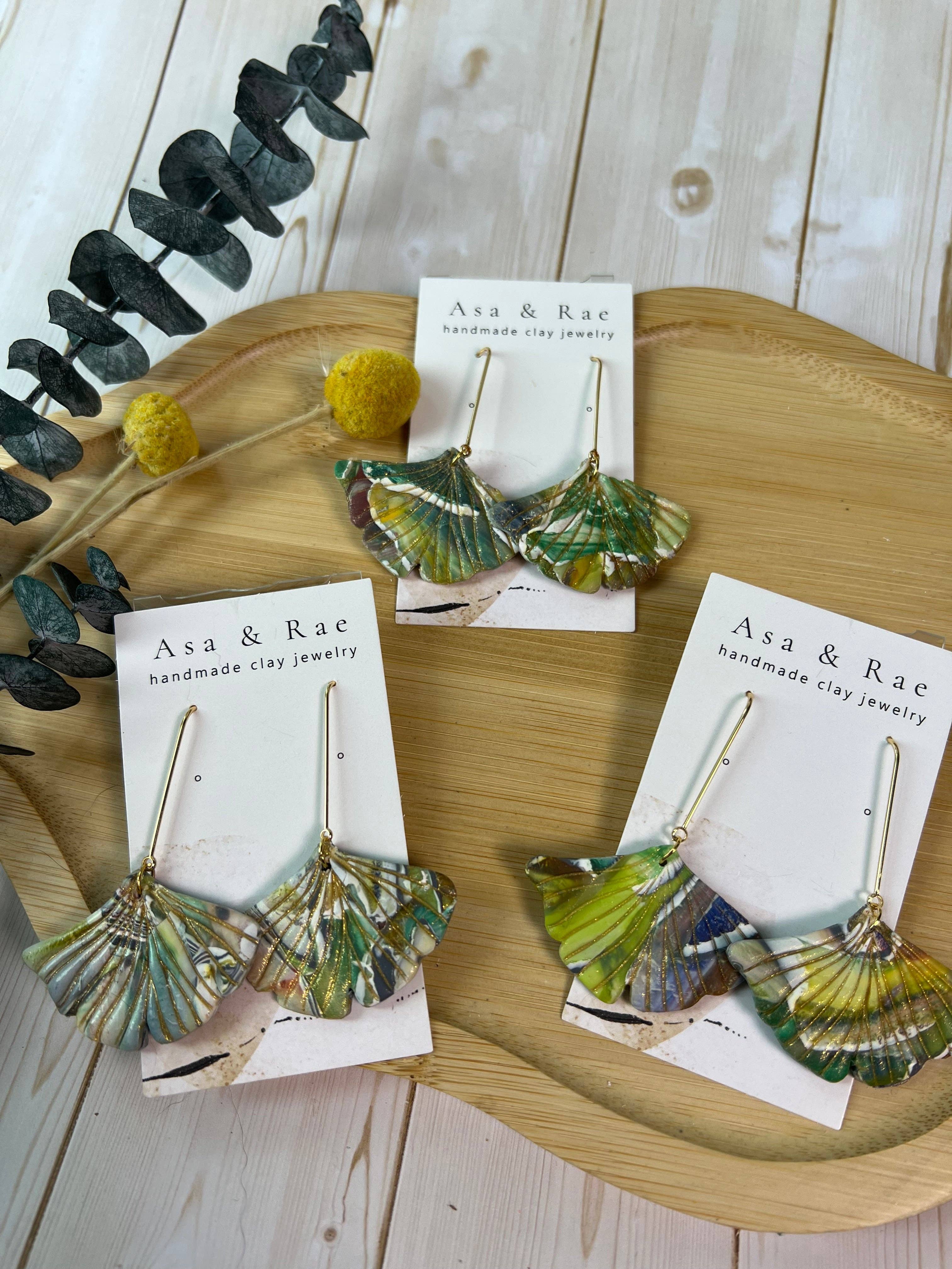 Asa&Rae - Wholesale Dangle Earrings - Ginkgo Leaf Dangle2