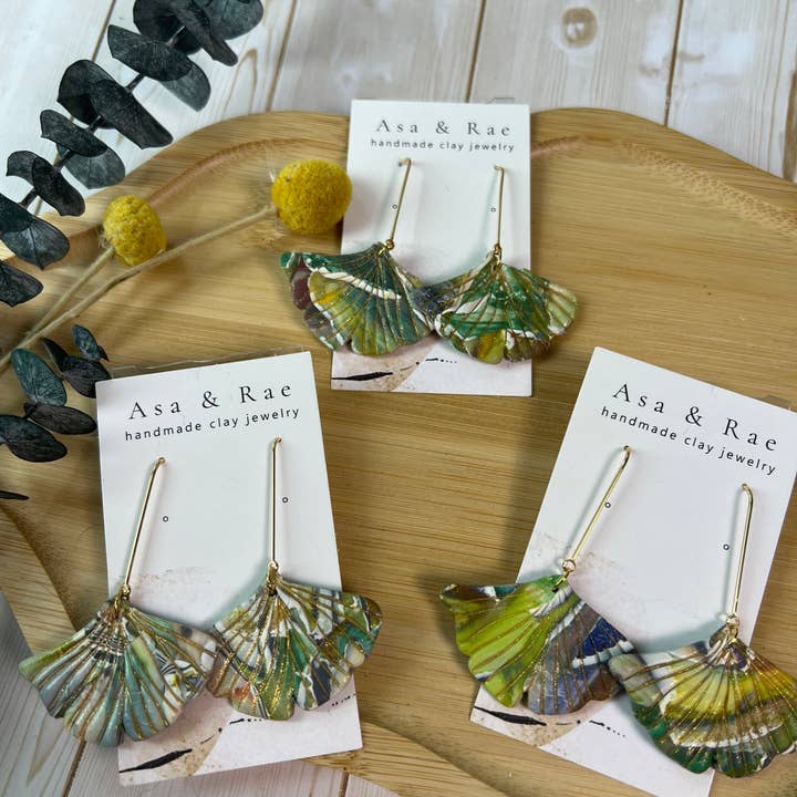 Asa&Rae - Wholesale Dangle Earrings - Ginkgo Leaf Dangle2