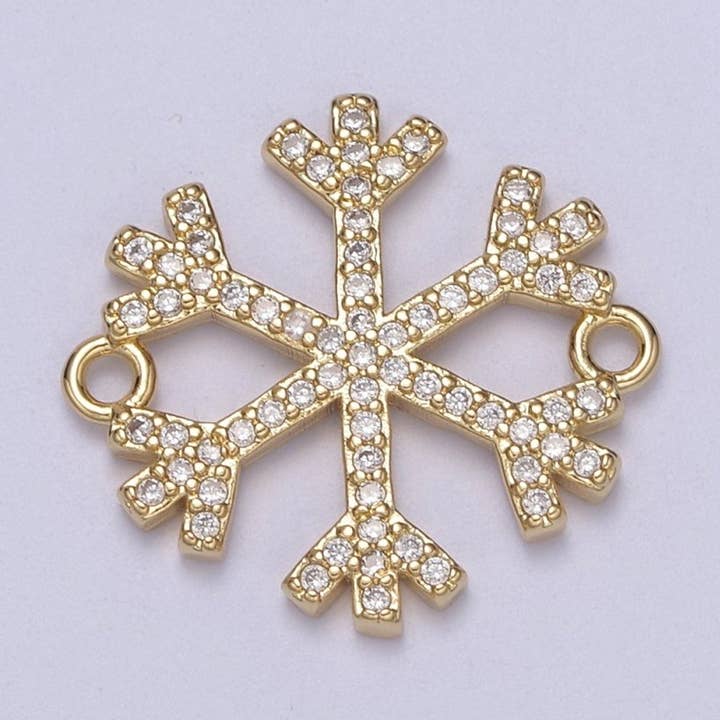 Snow Connector, Micro-pavé CZ Snowflake Charm, 14K Gold Filled Link Connector Bracelet DIY Jewelry Accessories F-148 and other Purchase Wholesale snowflake charms. Free Returns & Net 60 Terms on Faire trending on Faire.