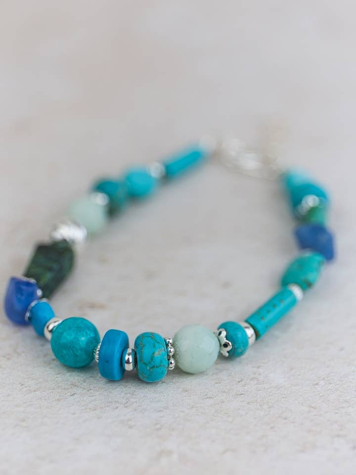 Sterling Silver & Semi Precious Stone Bracelet for wholesale by Lucy Kemp Jewellery