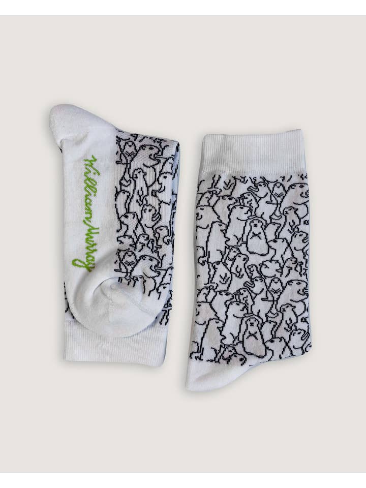 White Gopher All Over Performance Socks for wholesale on Faire2