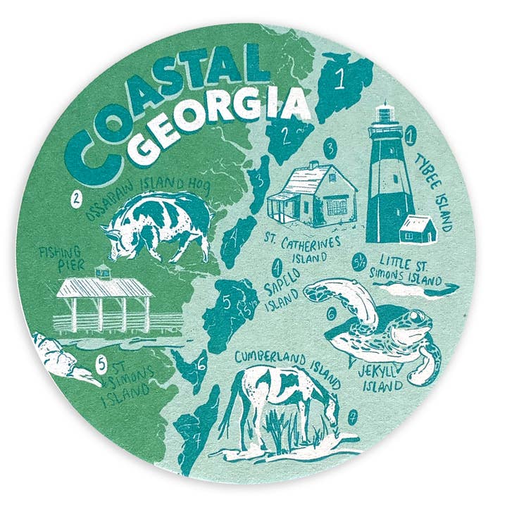 Coastal GA Coaster for wholesale by Reyn Paper Co