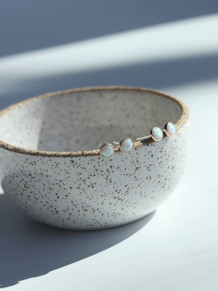 OPAL Studs - 14k goldfill for wholesale by Goldie Jewelry