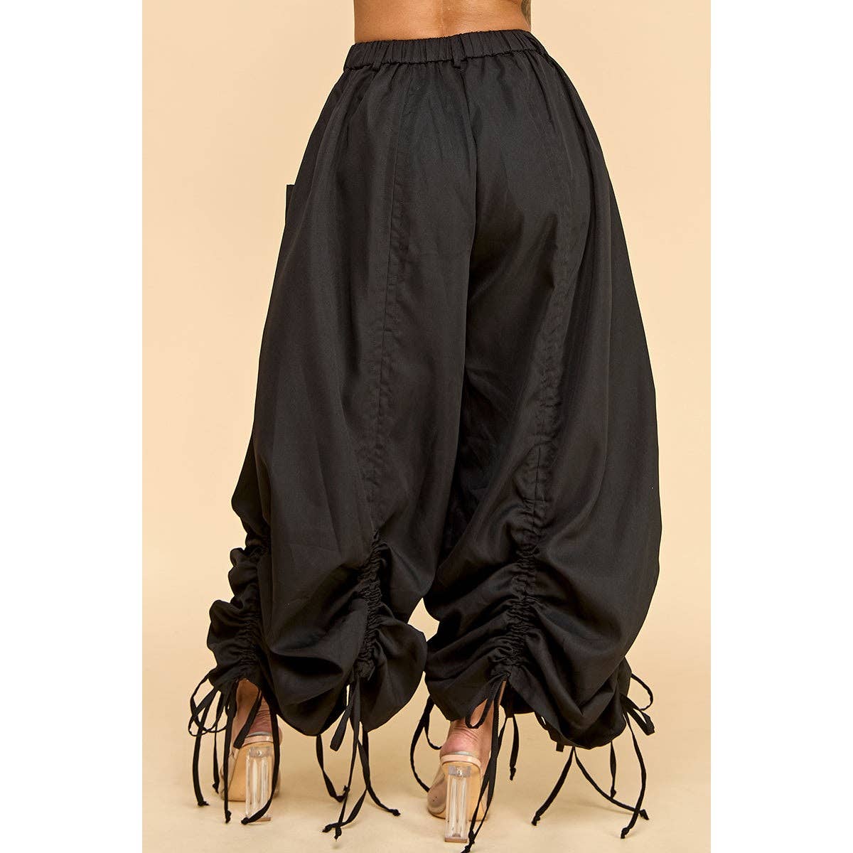 DORCAS - Wholesale Pants - Women's - Loose Fit Palazzo Drawstring Pants7