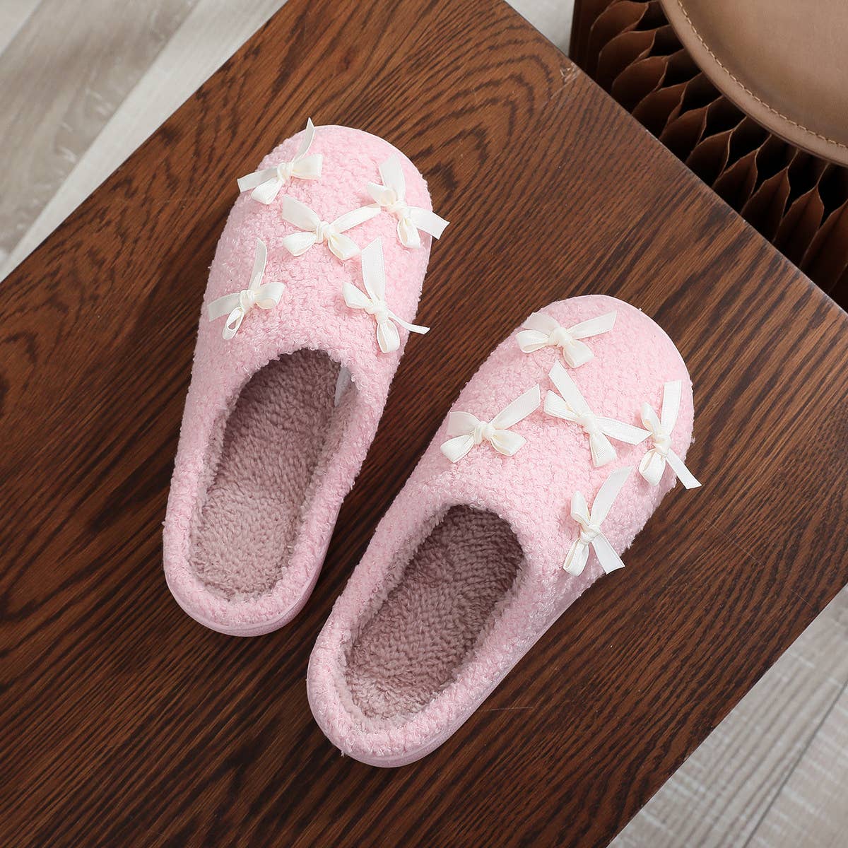 DOUBLJU - Wholesale Slippers - Women's - CUTE WARM HOME BOW COTTON SLIPPERS_CWSHS11535