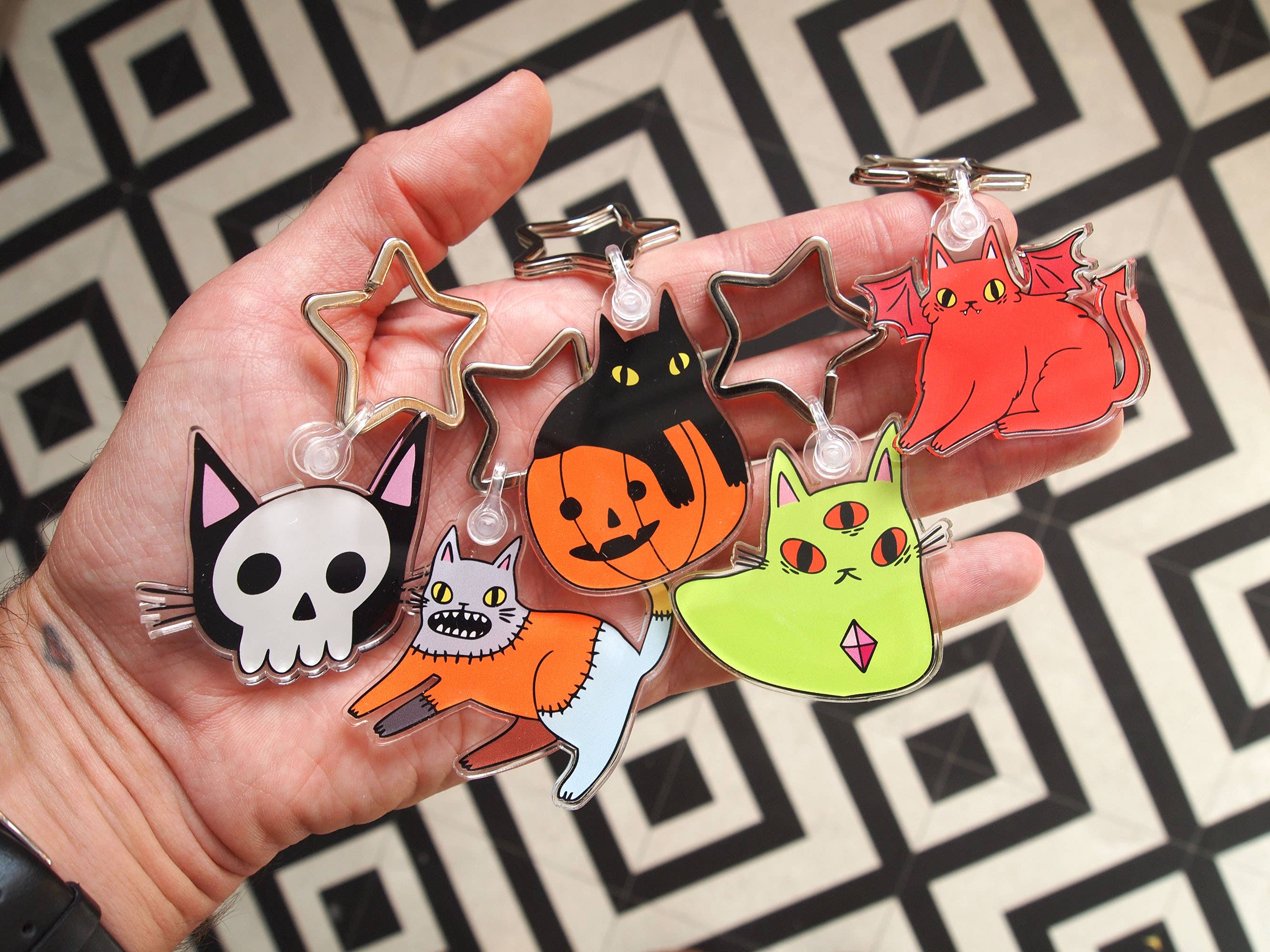 I LIKE CATS - Venta al por mayor Llavero - Mujer - Llavero de gato de Halloween en bolsa sorpresa. Encanto de bolsa misteriosa.8