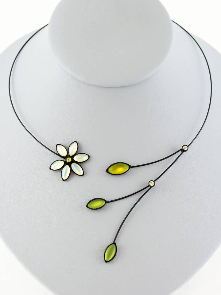 Lily Petal Necklace in Yellow for wholesale by Kristina Collection