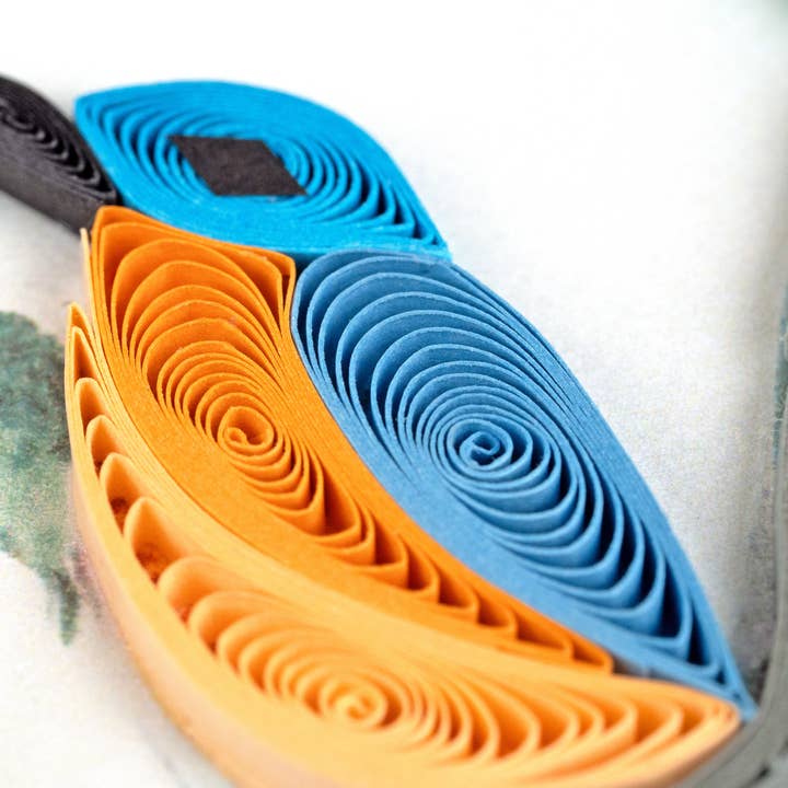 Quilling Card – wholesale Everyday greeting card – Quilled Purple Grapes & Bluebirds Greeting Card1