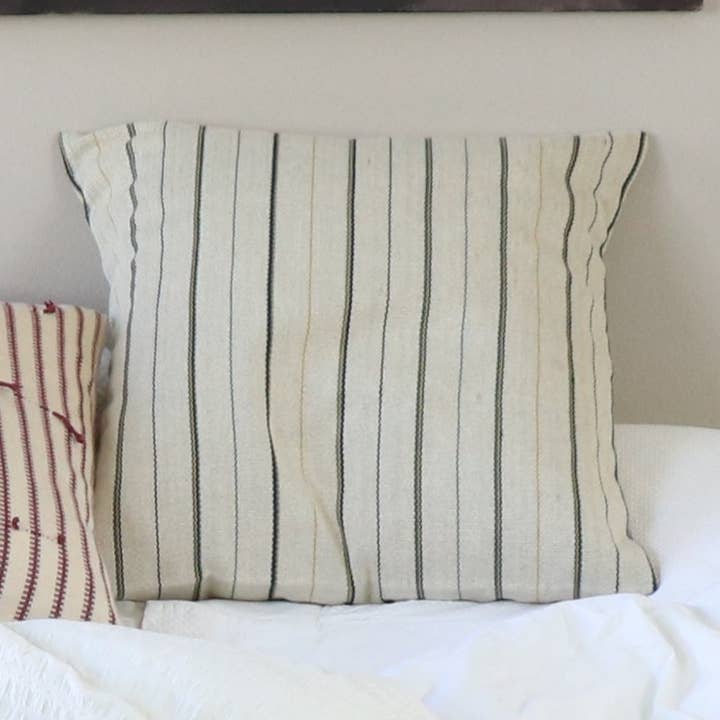 Dawn Cushion Pillow , handwoven in white sustainable cotton for wholesale by Boon & Up