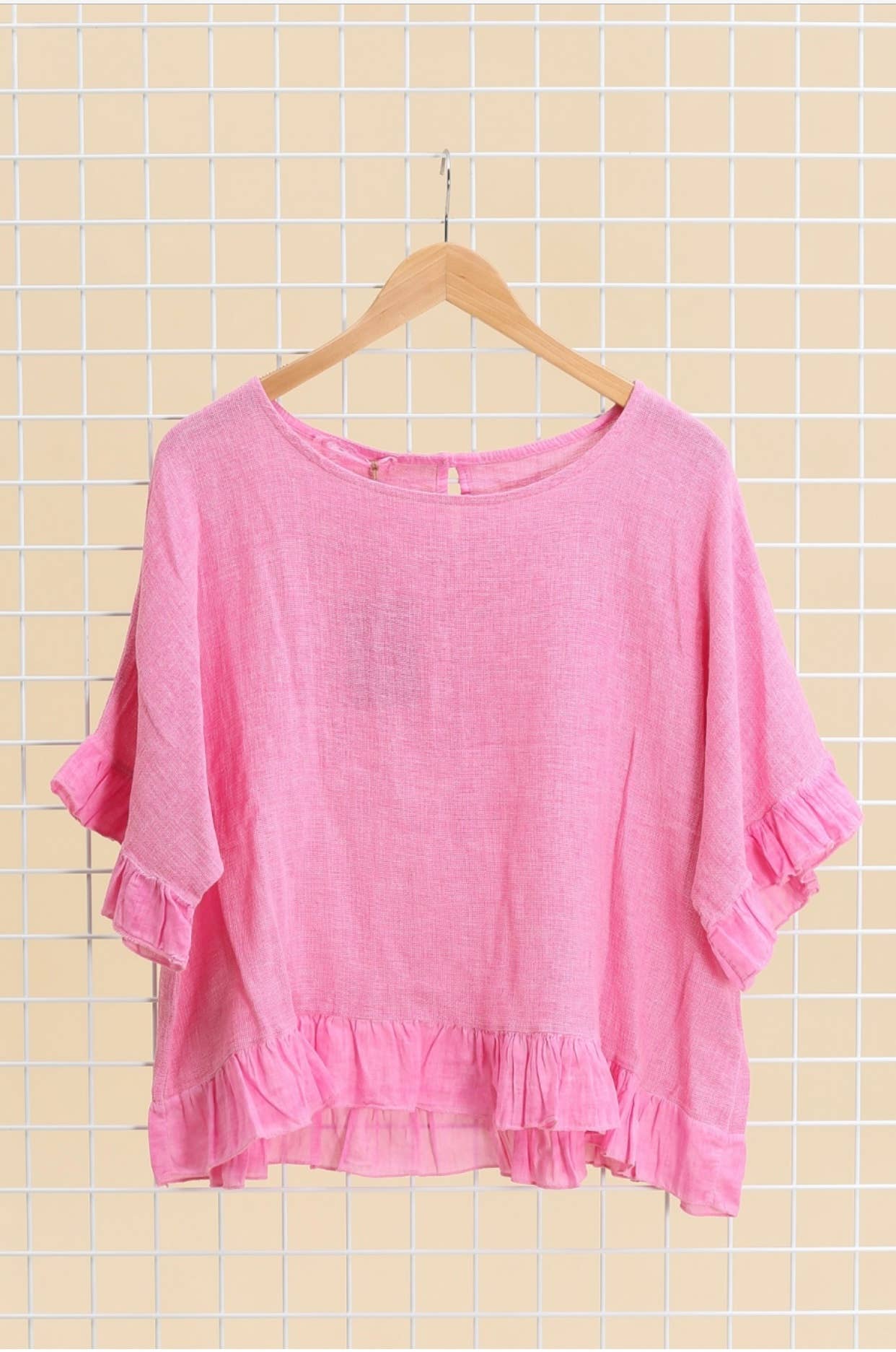 LÉA & LUC - Wholesale Blouse - Women's - Plain blouse in 50% Linen and 50% Cotton REF. 874751