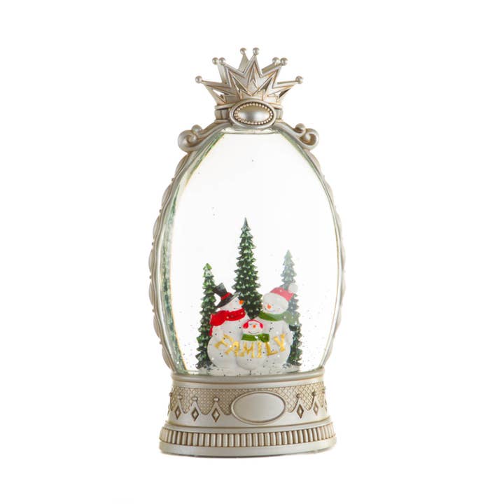Starlight Collection - Wholesale Snow Globe - Musical Silver LED Snowman Family Snow Globe3