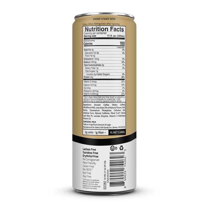 Slate Milk - Wholesale Iced Coffee/Cold Brew - Sweet Cream Latte1