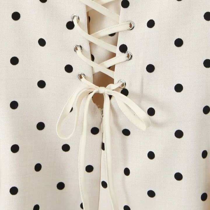 Little Trendy - Wholesale Dress - Women's - French polka dot Slim Fit suspender mini dress sweet skirt5