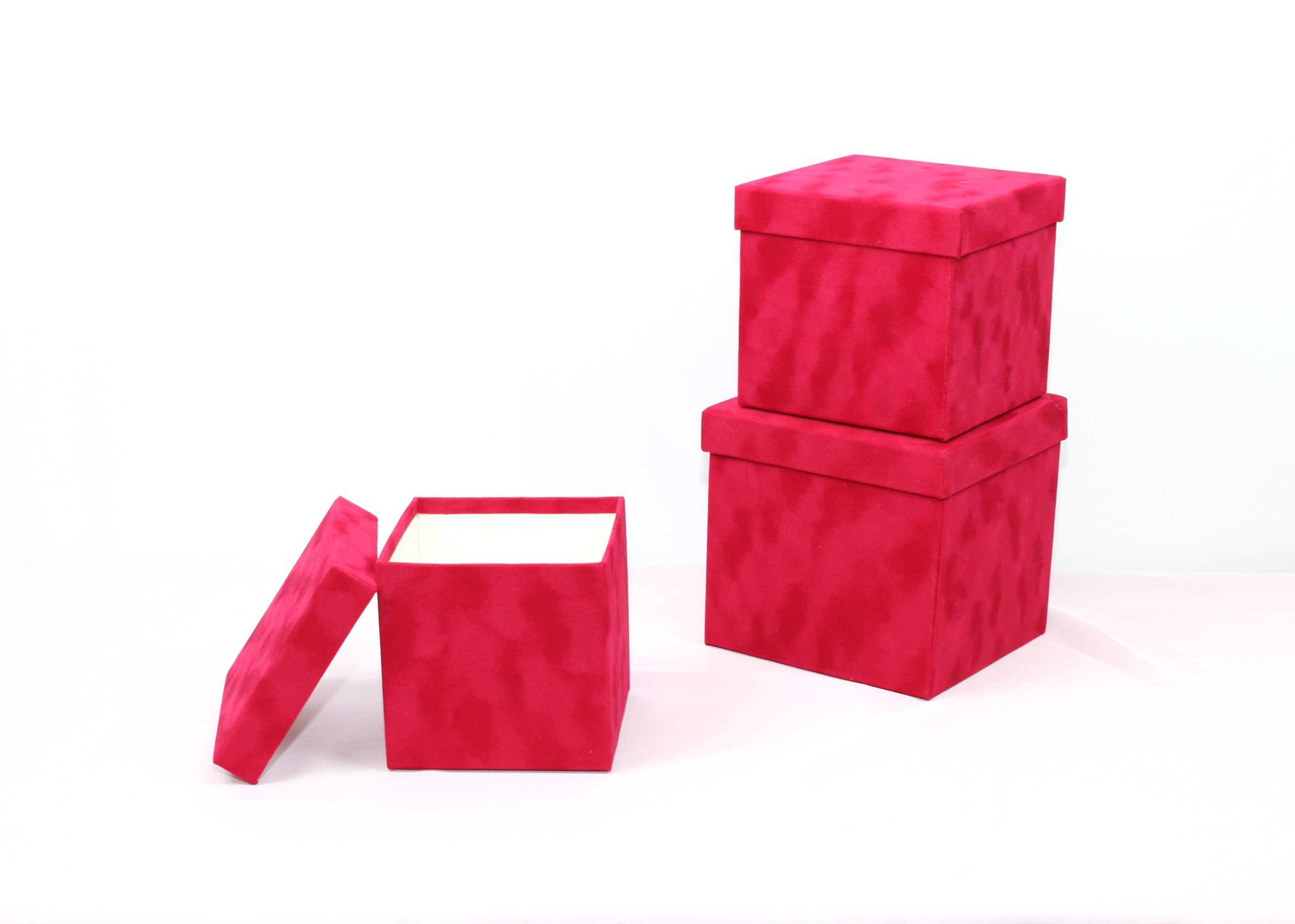 Elegant Design Supply – Caixa decorativa por atacado – Caixa de chapéu de flor quadrada Velvet Cube com Tampa12