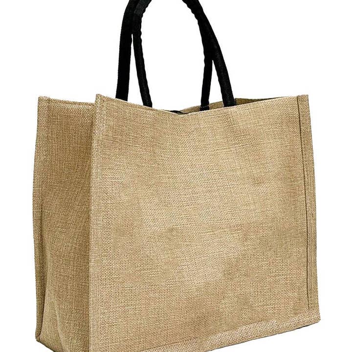 ASSORTED Beach Vibe Burlap Box Tote Beach Bag for wholesale on Faire4