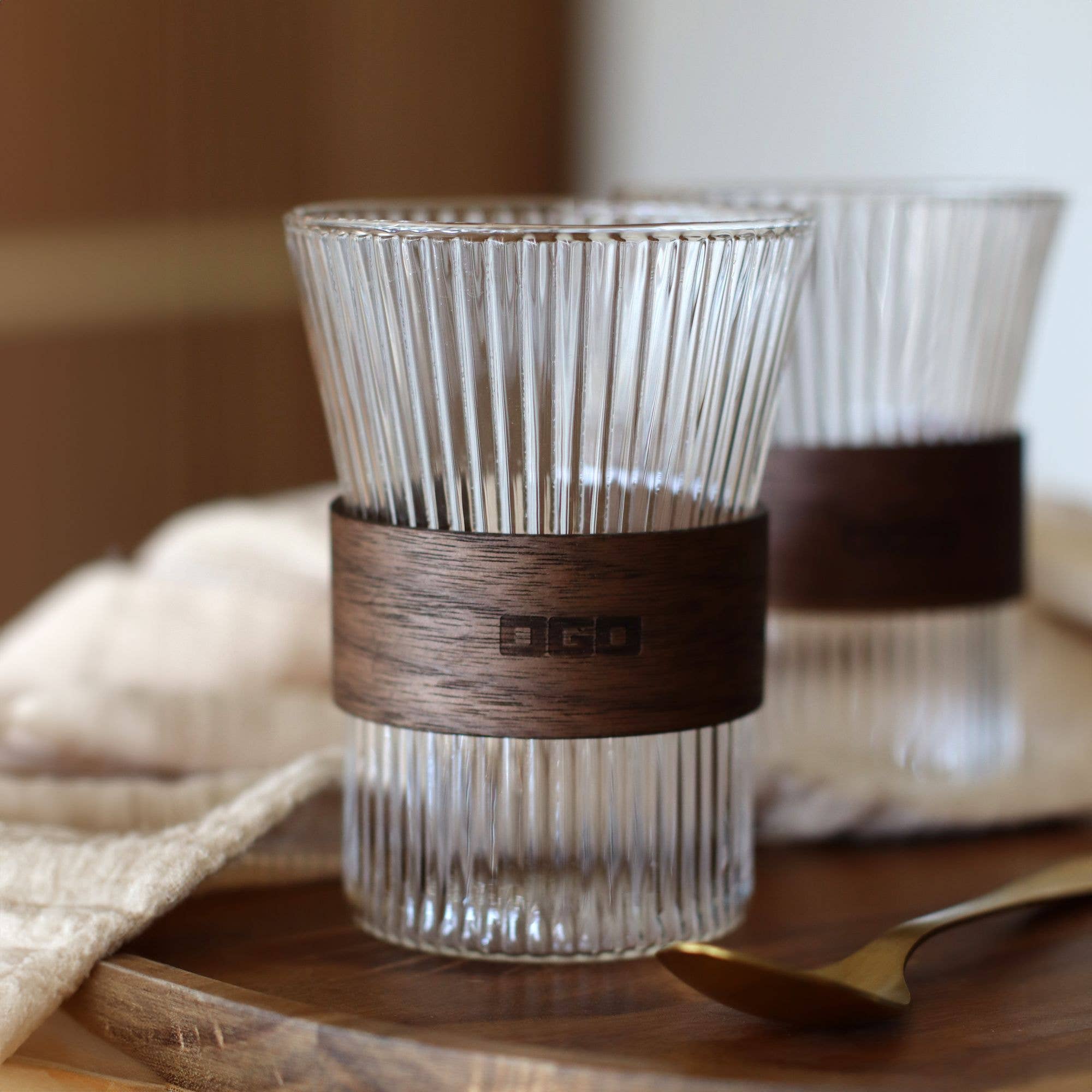 Ogo living - Wholesale Coffee/Tea Cup - Set of 2 Karl 250ml clear borosilicate glass cups1