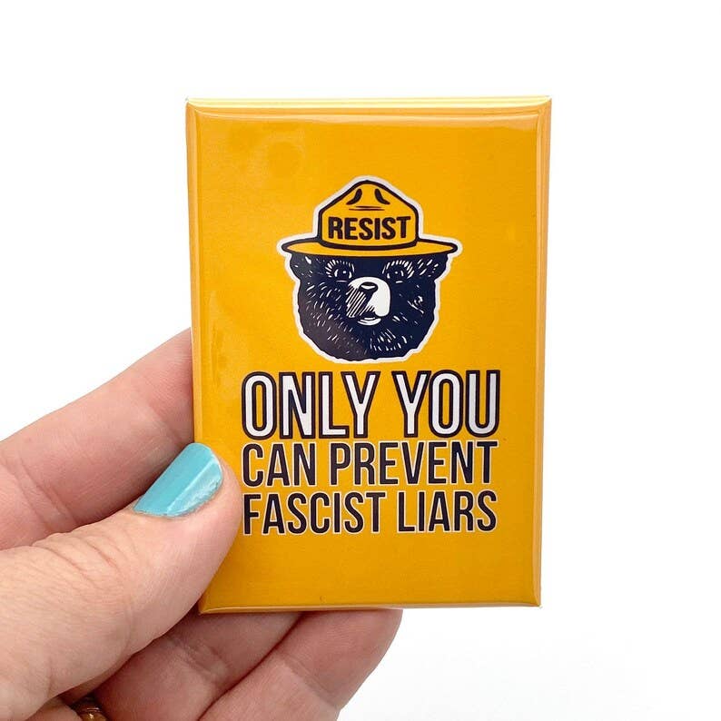 Anthem Sticker Company - Wholesale Magnet - Resist only you can prevent fascist liars rectangle magnet