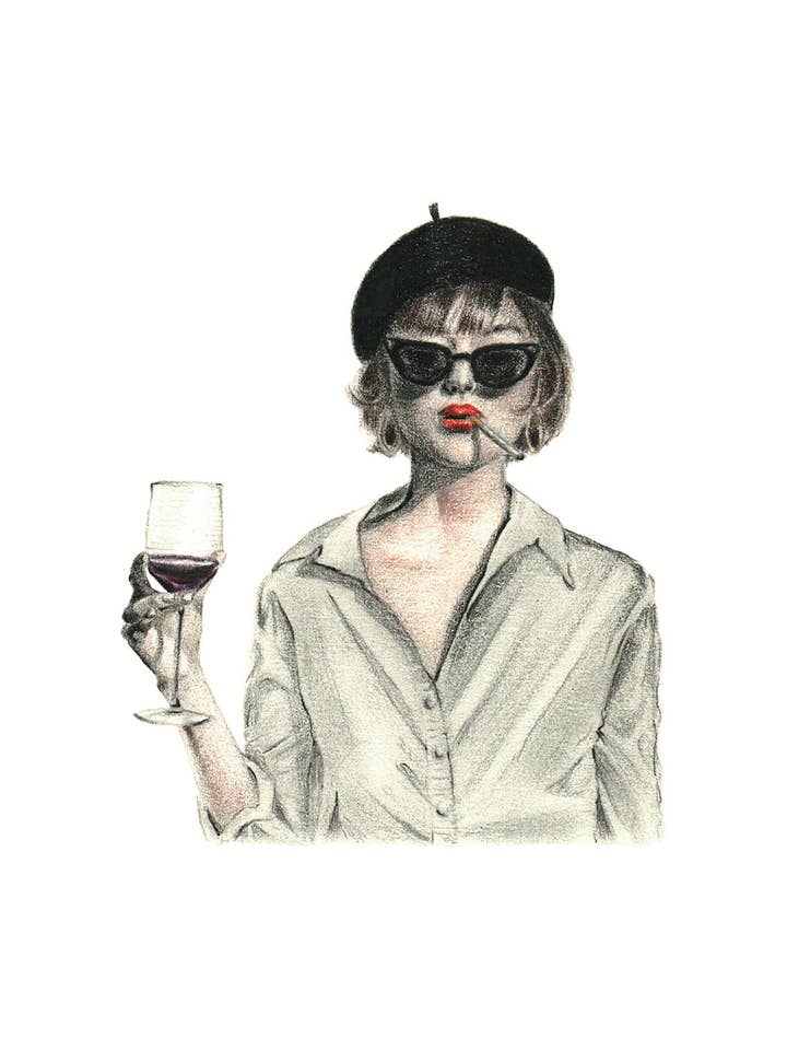 Le Smoking Notecard por atacado de Paulette Pearson Studio