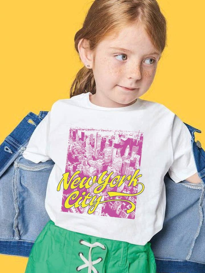 L1254 - NEW YORK CITY grafisk t-shirt för wholesale av KNOCK ON THE STYLE