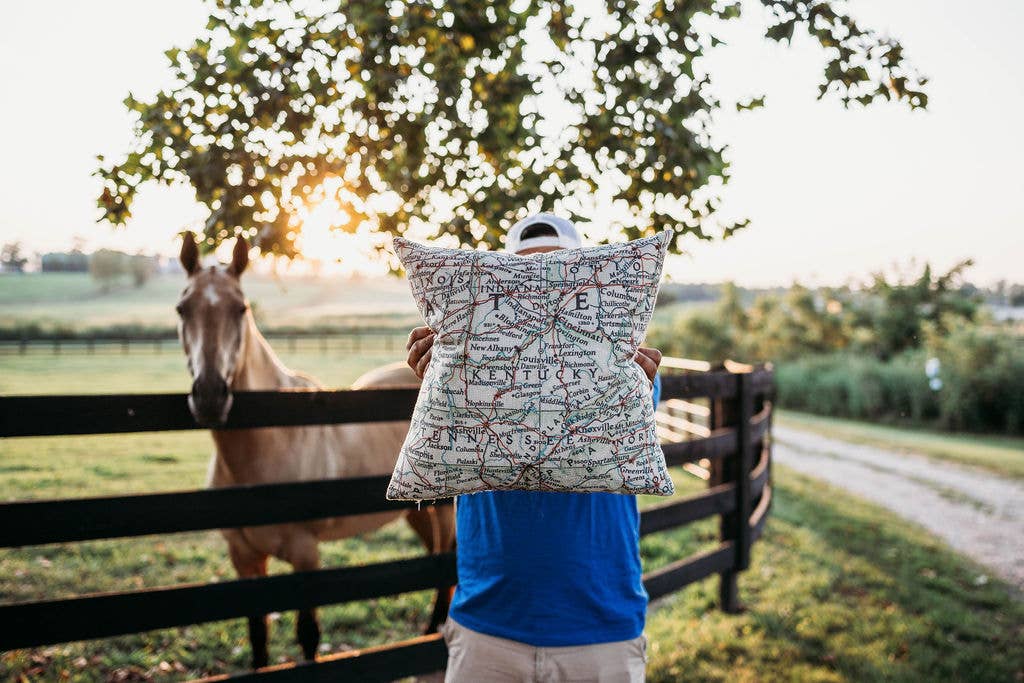 Daisy Mae Designs - Wholesale Throw/Decorative Pillow - Custom Map Pillow Decorative Throw Pillow Choose Any Town15