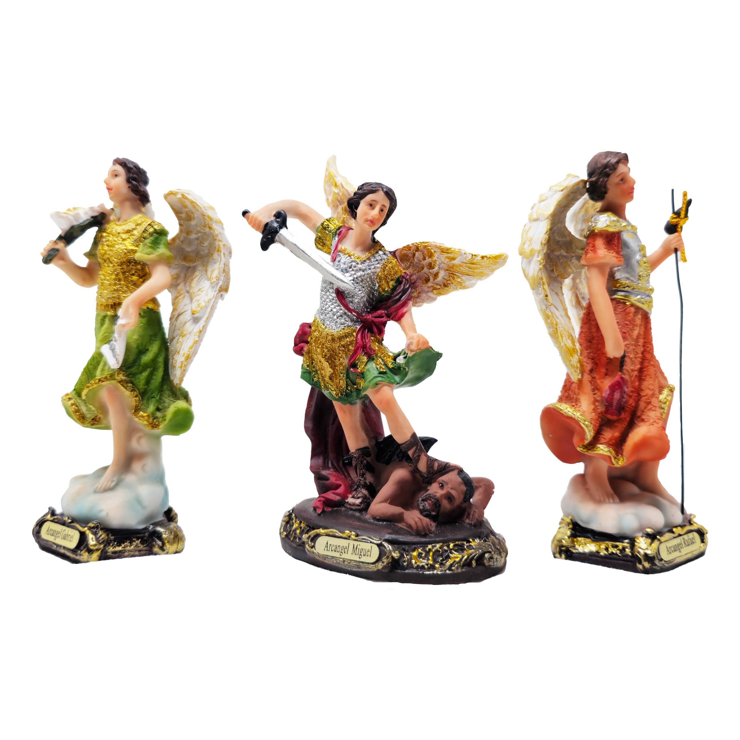 mrcjsales - Wholesale Sculpture - MrcjSales Gabriel, Raphael, Michael Archangels Set | Quality Resin | Detailed Statues | Spanish Names | Gift-Ready Box | Multiple Sizes | Spiritual Decor1