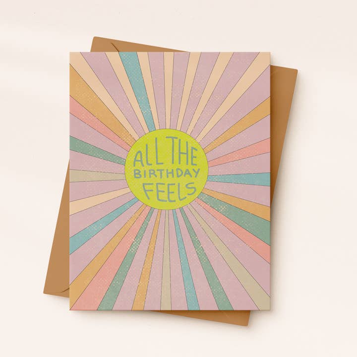 All The Birthday Feels Card | Leuke verjaardagskaart | Kleurrijk voor wholesale door Daydream Prints