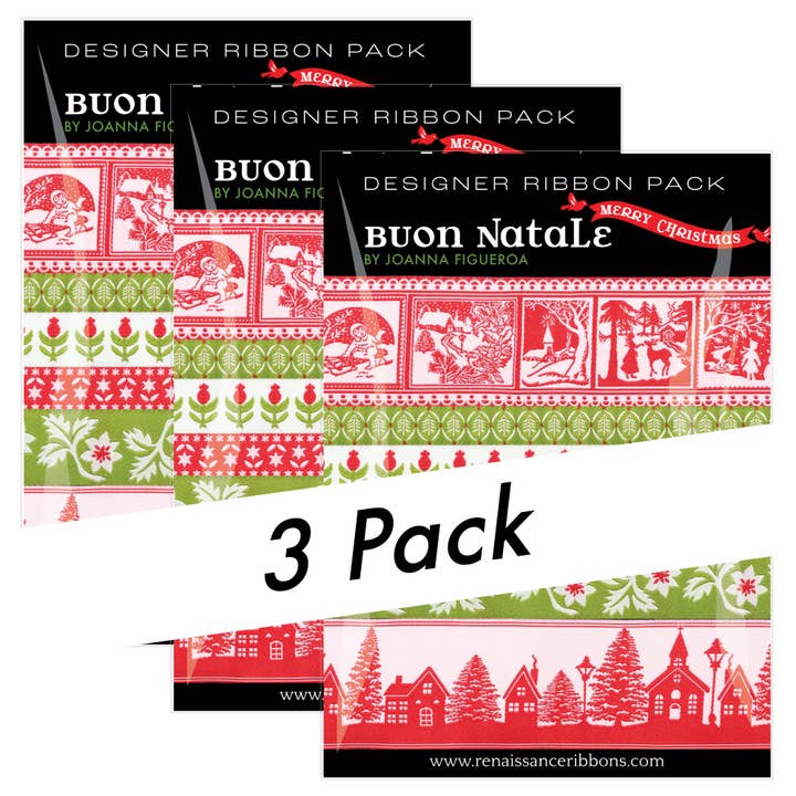 Buon Natale - Designer Pack - PRO 3 PACK for wholesale by Renaissance Ribbons
